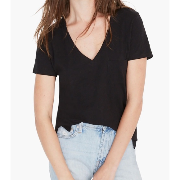 NWOT Madewell Vneck Pocket Tee - Picture 1 of 4